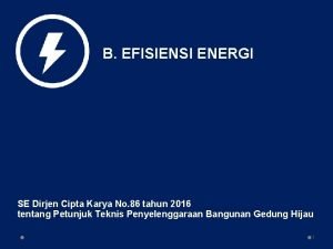 B EFISIENSI ENERGI SE Dirjen Cipta Karya No