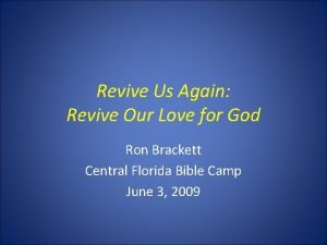 Revive Us Again Revive Our Love for God