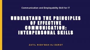 Communication and Employability Skill for IT UNDERSTAND THE