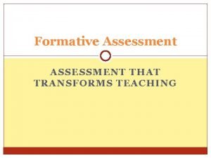 Summative and formative assessment