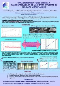 CARACTERIZAREA FIZICOCHIMICA A NANOPARTICULELOR DE MAGNETITA UTILIZATE IN