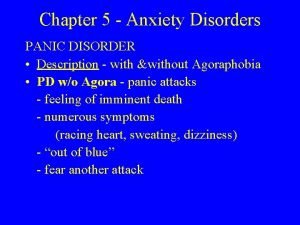 Classical conditioning panic disorder