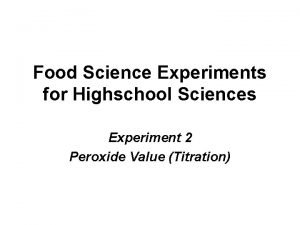 Science experiments for highschool