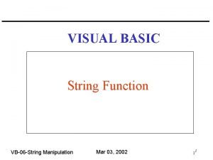Visual basic string