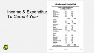 Income expenditure balance sheet