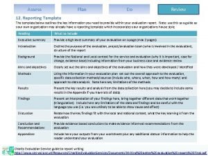 Assess plan do review template