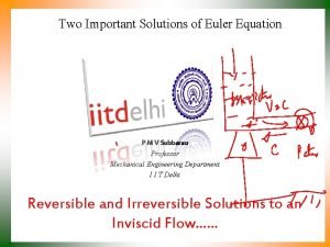 Two Important Solutions of Euler Equation P M