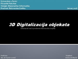 Univerzitet u Zenici Filozofski Fakultet Odsijek Matematika i