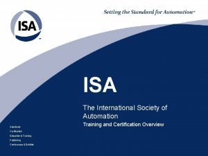 International society of automation certification