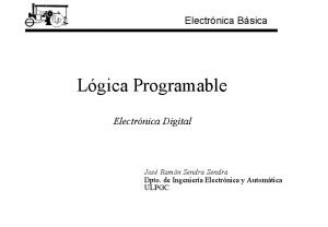 Electrnica Bsica Lgica Programable Electrnica Digital Jos Ramn