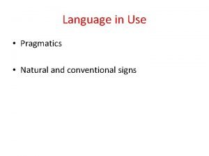 Natural signs and conventional signs