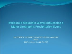 Multiscale Mountain Waves Influencing a Major Orographic Precipitation
