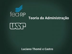 Teoria da Administrao Luciano Thom e Castro Agenda