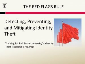 THE RED FLAGS RULE Detecting Preventing and Mitigating