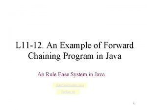 Forward chaining examples