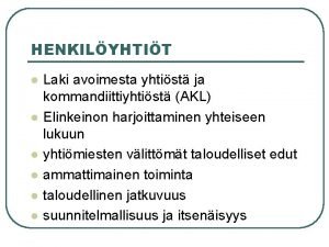 Kommandiittiyhtiö laki