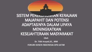 Sistem perekonomian majapahit