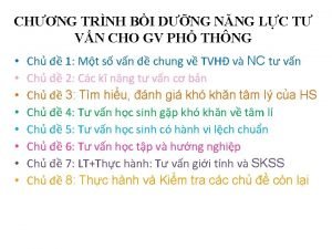 CHNG TRNH BI DNG NNG LC T VN