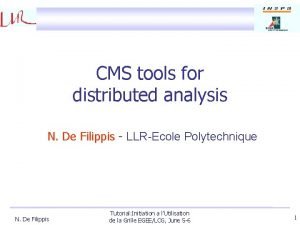 CMS tools for distributed analysis N De Filippis