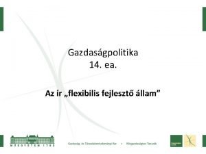 Gazdasgpolitika 14 ea Az r flexibilis fejleszt llam