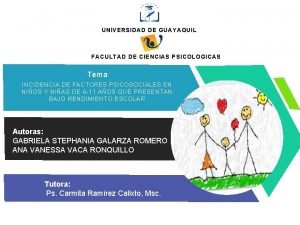 UNIVERSIDAD DE GUAYAQUIL FACULTAD DE CIENCIAS PSICOLOGICAS Tema