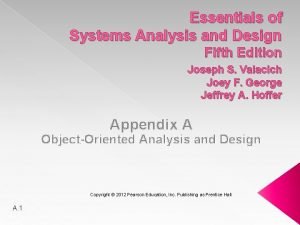 Essentials of Systems Analysis and Design Fifth Edition