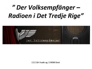 Der Volksempfnger Radioen i Det Tredje Rige OZ