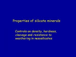 Silicate hardness