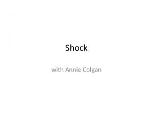 Shock with Annie Colgan Objectives Define shock Describe