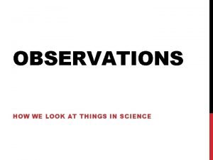 Quantitative observation