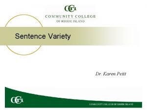 Unvaried sentence structure Unvaried sentence structure