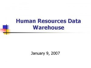 Hr data warehouse