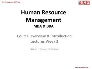 Human resource management skills