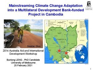 Mainstreaming Climate Change Adaptation into a Multilateral Development