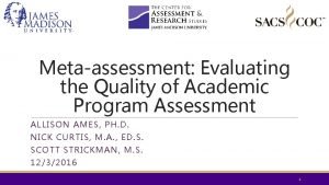 Metaassessment Evaluating the Quality of Academic Program Assessment