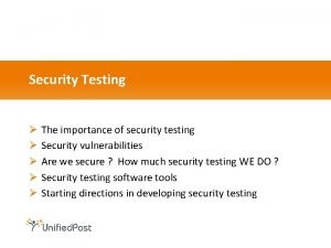 Importance of security testing