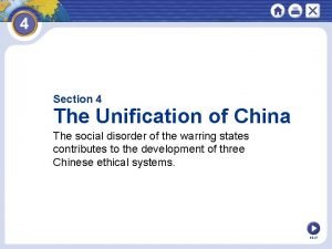 Section 4 The Unification of China The social