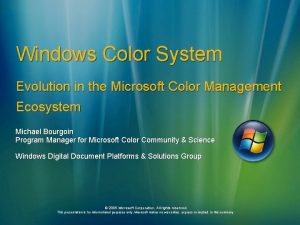 Microsoft color control panel