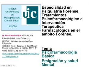 Mster Universitario en Psicopatologia Clnica Legal i Forense