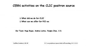 CERN activities on the CLIC positron source q
