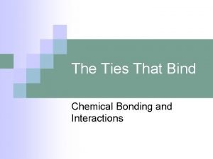 The Ties That Bind Chemical Bonding and Interactions