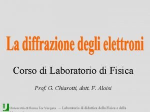 Laboratorio di didattica della Fisica e della Matematica