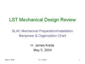 LST Mechanical Design Review SLAC Mechanical PreparationInstallation Manpower