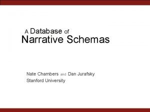 A Database of Narrative Schemas Nate Chambers and