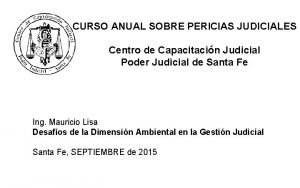 CURSO ANUAL SOBRE PERICIAS JUDICIALES Centro de Capacitacin