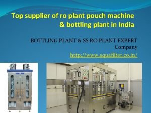 Top supplier of ro plant pouch machine bottling