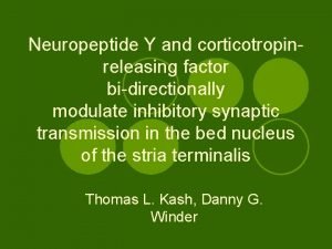 Neuropeptide Y and corticotropinreleasing factor bidirectionally modulate inhibitory