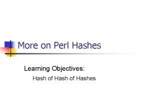Perl hash tutorial