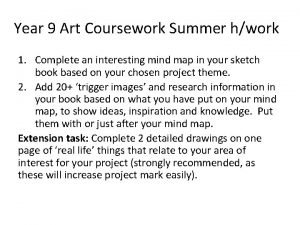 Year 9 Art Coursework Summer hwork 1 Complete