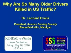 Why Are So Many Older Drivers Killed in